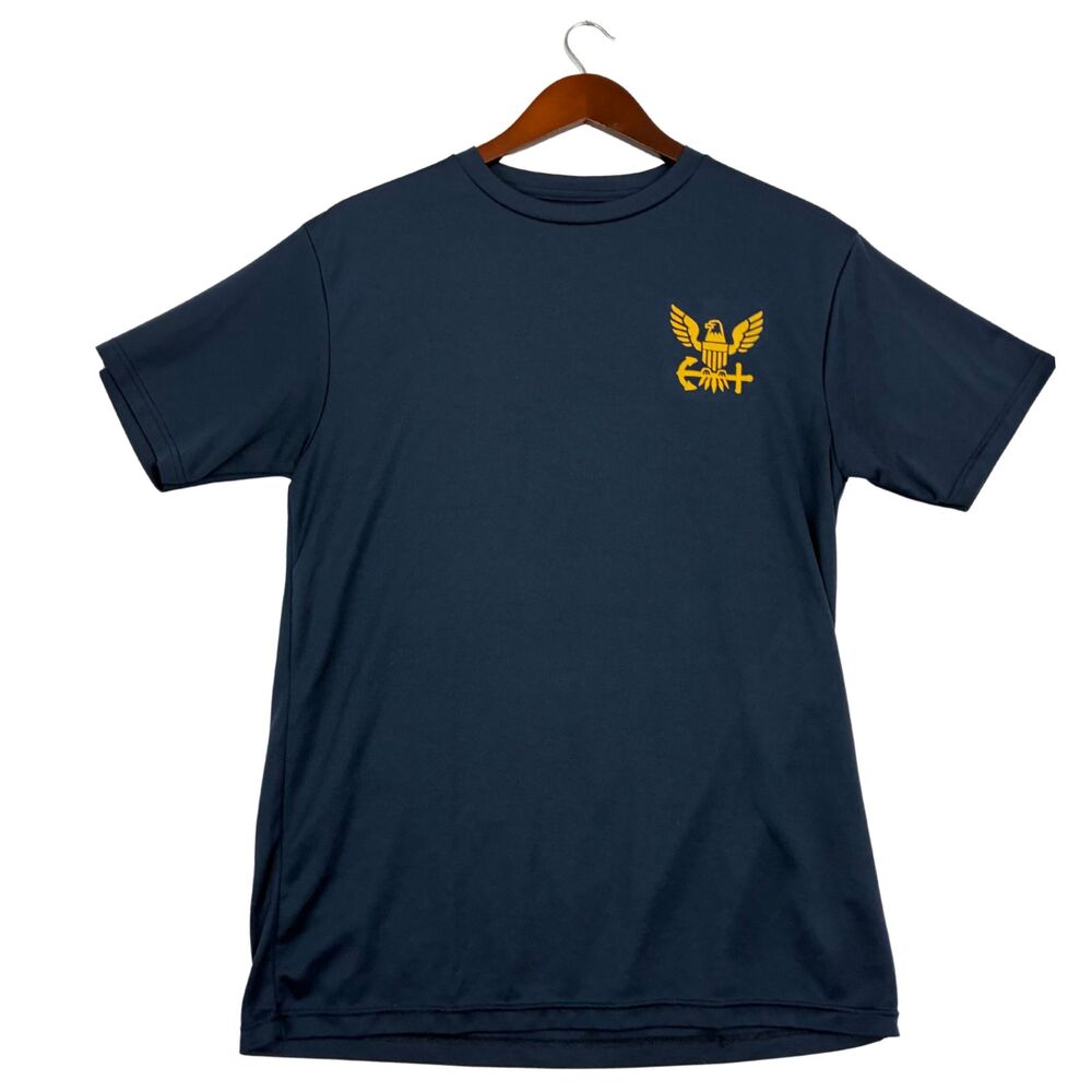 US Navy Originals Mens Medium Shirt Navy Blue Forged By The Sea Eagle USA Tee